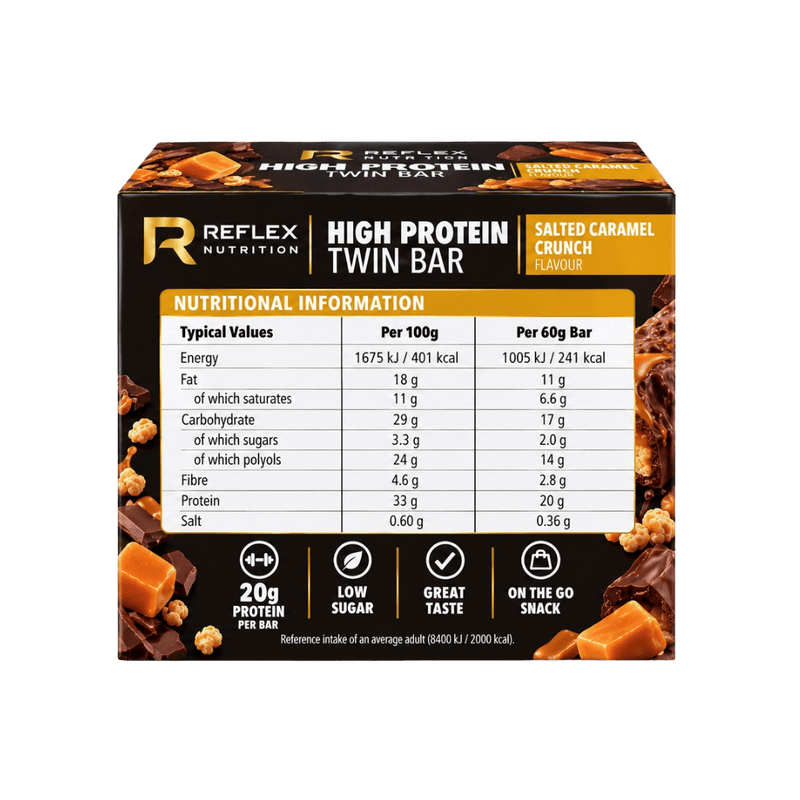 Reflex Protein Twin Bar – Salted Caramel - 12 Pack