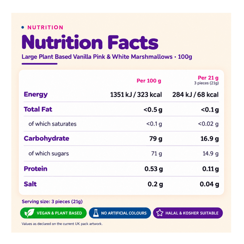 Freedom Vegantic Pink & White Marshmallows 100g -  Case of 10