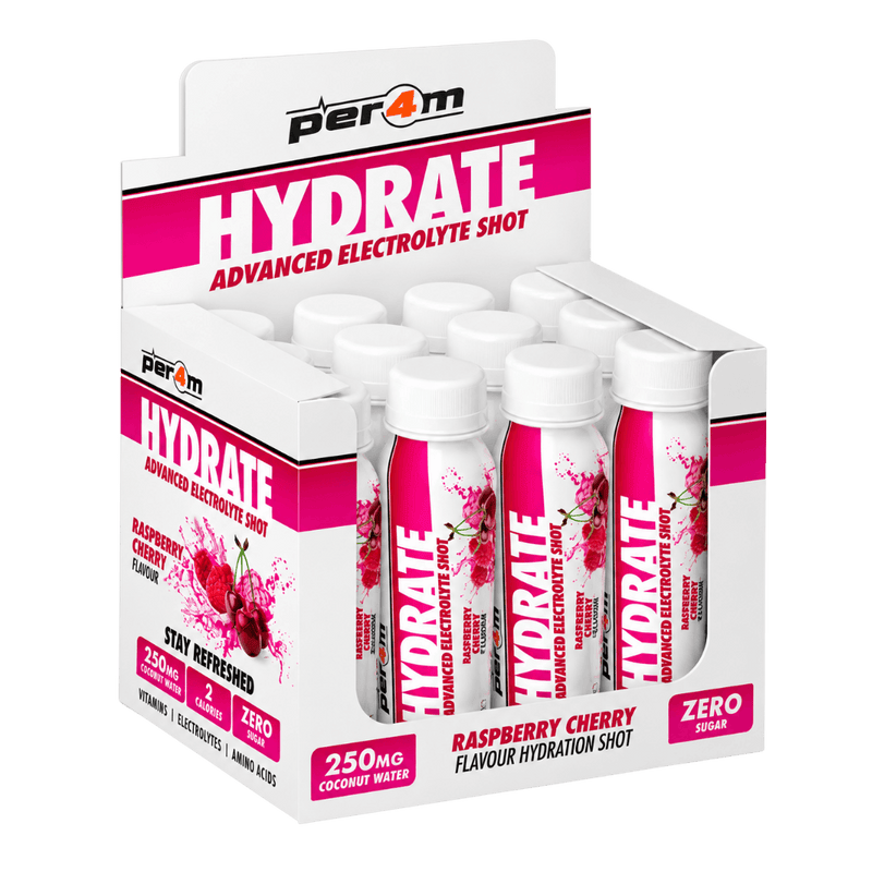 PER4M Hydrate Advanced Electrolyte Shot Raspberry Cherry 100ml - Case of 12