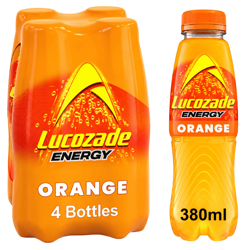 Lucozade Energy Drink Orange 4 x 380ml