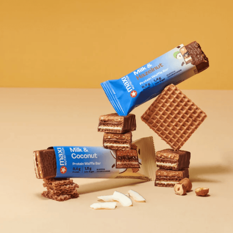 MaxiNutrition Waffle Protein Bar Milk & Coconut Flavour 40g - Case of 12 [Best Before: 31/07/2026]