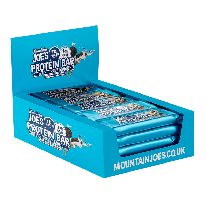 Mountain Joe's Snack-Size Protein Bar White Chocolate Cookie 35g - Case of 12
