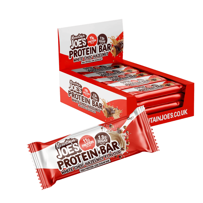 Mountain Joes Protein Bar White Chocolate Hazelnut 35g Case of 12