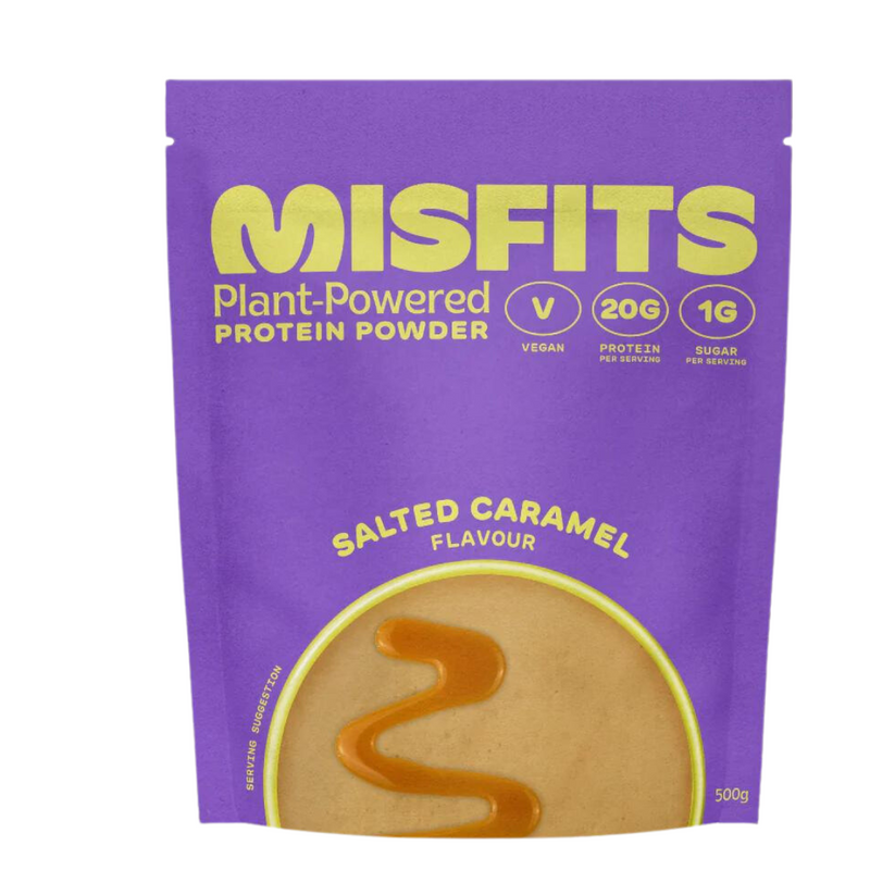 Misfits Salted Caramel Flavour Plant-Powered High Protein Powder 500g