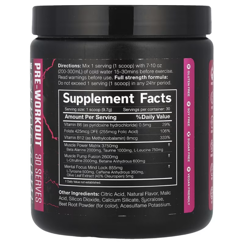 JNX Sports The Shadow Strawberry Pineapple flavour Pre-Workout 270g