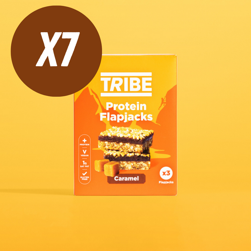 Tribe Caramel Protein Flapjacks (3 x 38g Multipack) - Case of 7