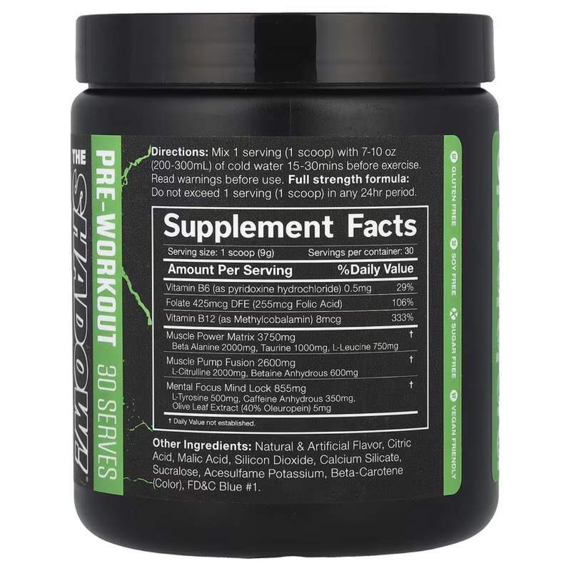 JNX Sports The Shadow Green Apple flavour Pre-Workout 270g