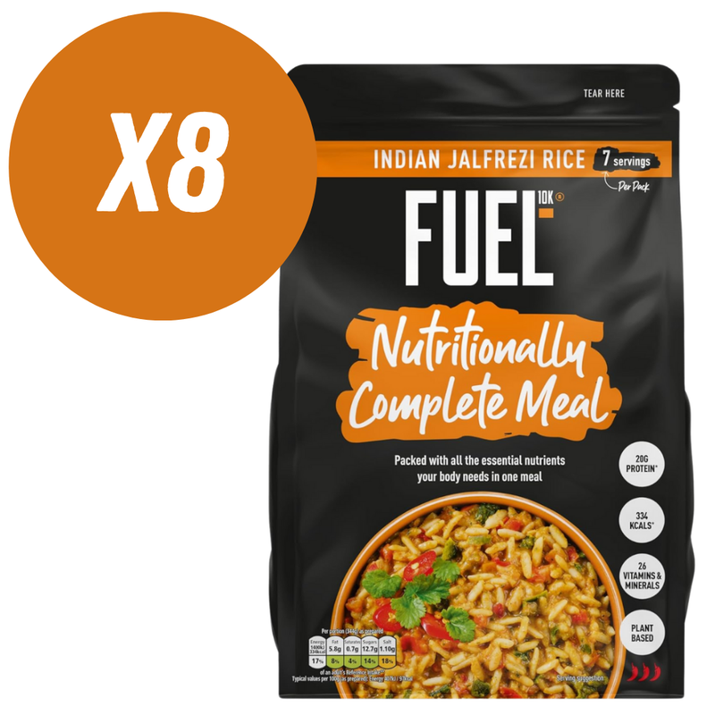 Fuel10k Meal Pouch 7 Servings Indian Jalfrezi Rice 658g - Case of 8 [Best Before Date: 31/03/2025]