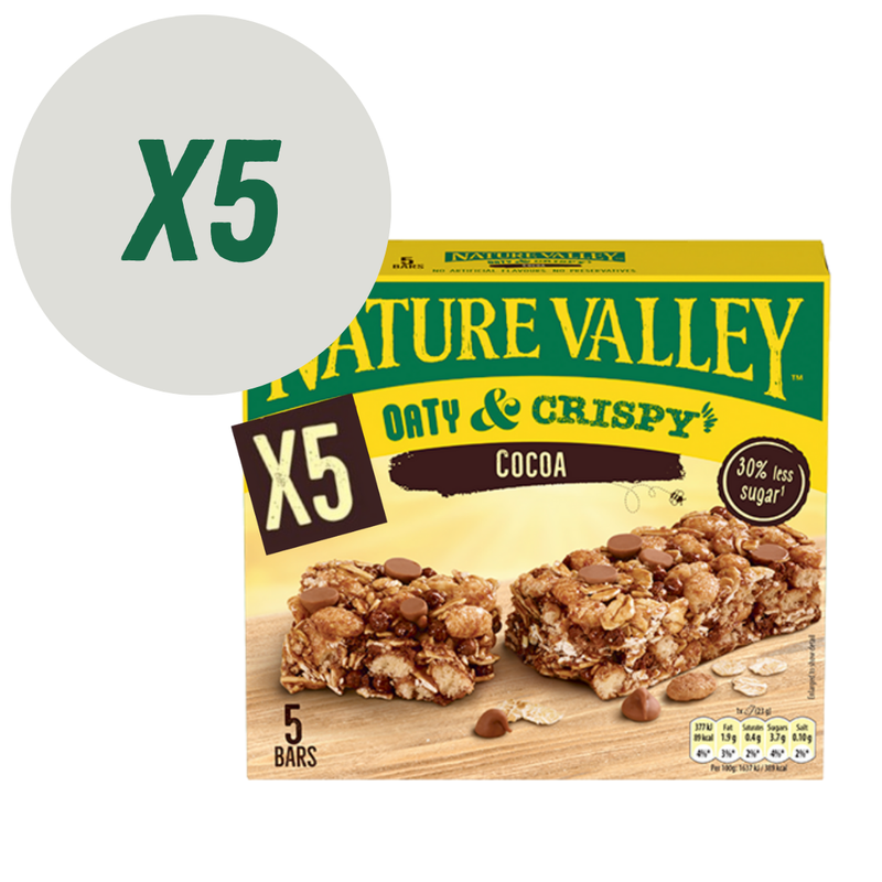 Nature Valley Oaty & Crispy Cocoa bar (5 x 23g multipack) - Case of 5 [Best Before: 29/06/2025]