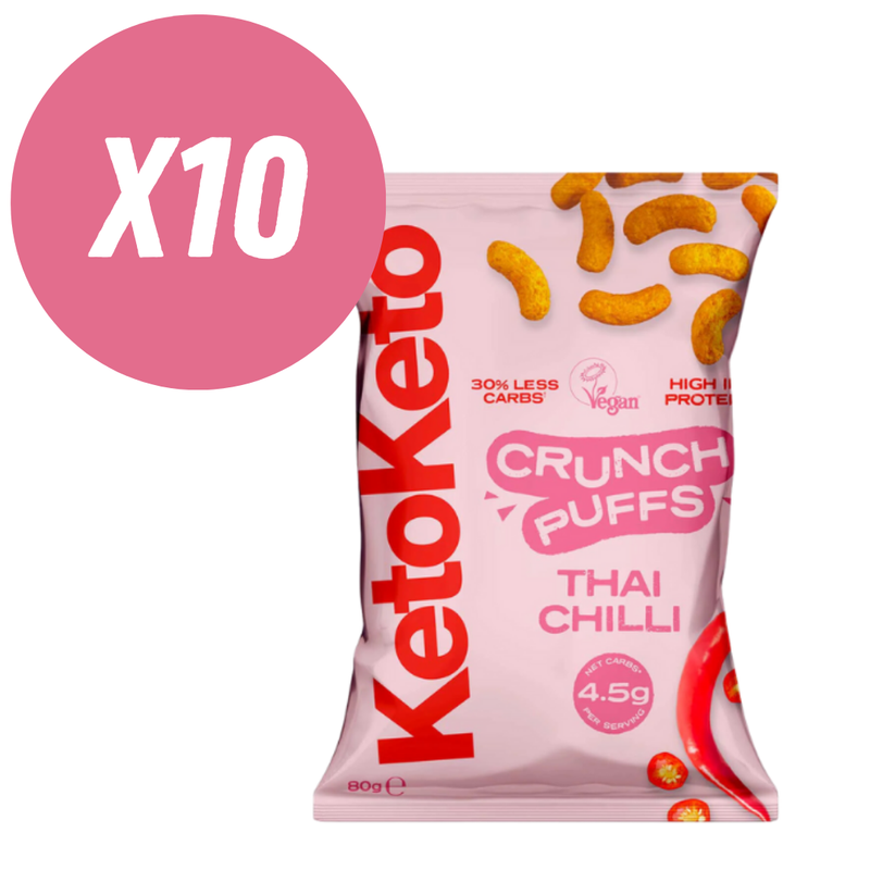 KetoKeto Thai Chilli Crunch Puffs 80g - Case of 10