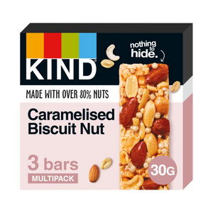 KIND Caramelised Biscuit Nut Multipack (3 x 30g bars) [Best Before: 12/06/2025]