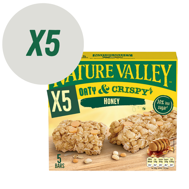 Nature Valley Oaty & Crispy Honey bar (5 x 23g multipack) - Case of 5 [Best Before: 28/06/2025]
