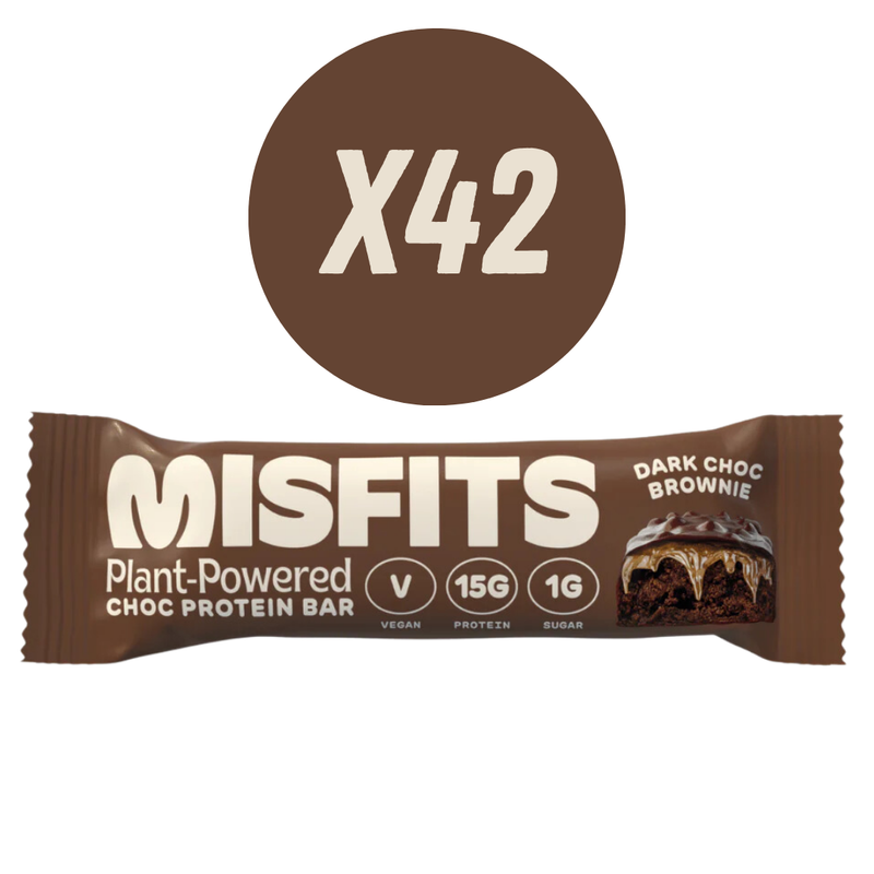 Misfits Dark Chocolate Brownie Flavour Protein Bar 45g - Case of 42