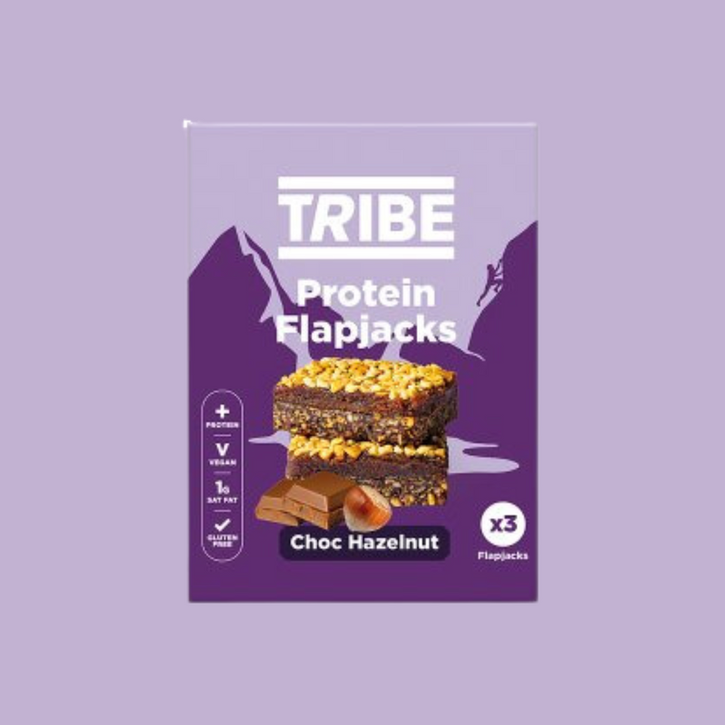 Tribe Choc Hazelnut Protein Flapjacks (3 x 38g Multipack) - Case of 7 [Best Before: 02/03/2025]