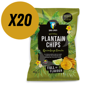 Loro Crisps Natural Plantain Chips, Quimbaya Lime 30g - Case of 20 [Best Before: 18/08/2025]