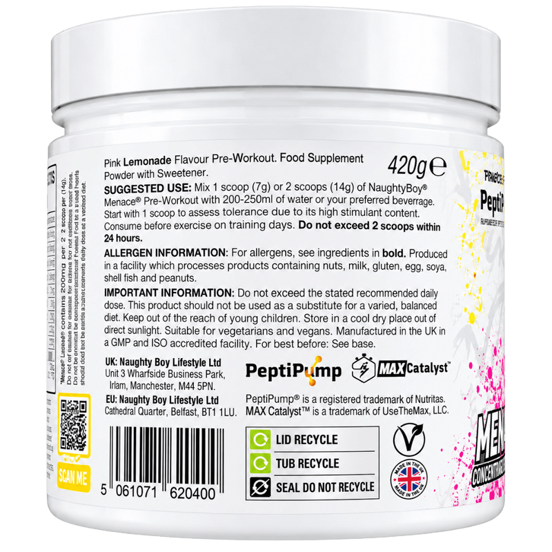 NAUGHTY BOY PRE-WORKOUT Pink Lemonade 420g