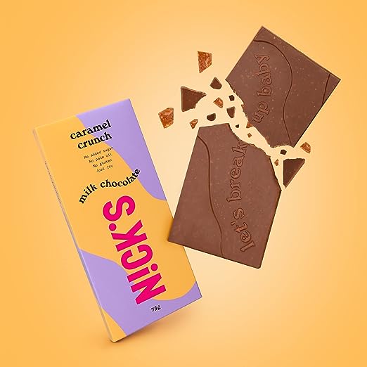 Nicks Caramel Crunch Flavour Milk Chocolate Bar 75g (Damaged)