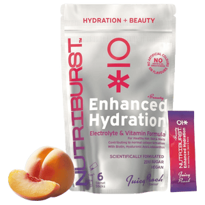 Nutriburst BEAUTY Electrolyte & Vitamin Hydration Powder (Peach) - 6 Sachets