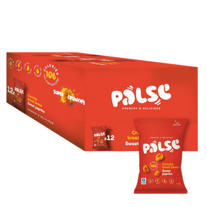 Palse Crunchy Broad Beans Sweet Paprika 50g - Case of 12 [Best Before: 29/08/2026]