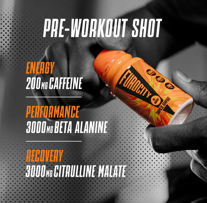 Furocity Pre-Workout Shot - Tropical Thunder 60ml (Case of 12 Shots)
