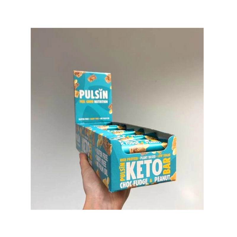 Pulsin Choc Fudge and Peanut Keto Bar 50g - Case of 18