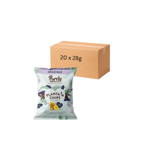 Purely Plantain Chips Wild Garlic Grab Bag 28g - Case of 20