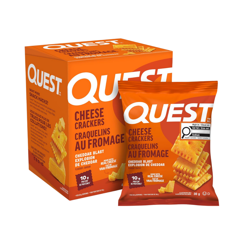 Quest Nutrition Cheddar Blast Cheese Crackers 30g - Case of 4