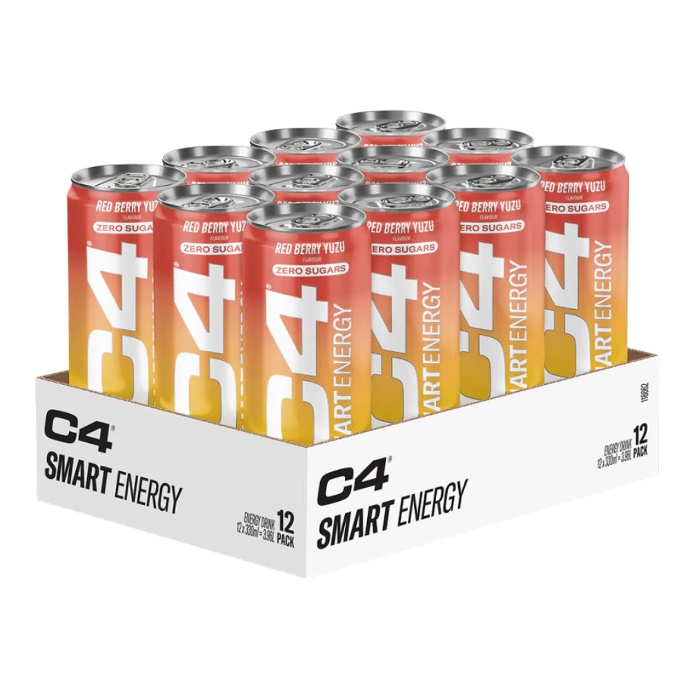 Cellucor C4 Red Berry Yuzu Flavour Smart Energy Drink 330ml Case of