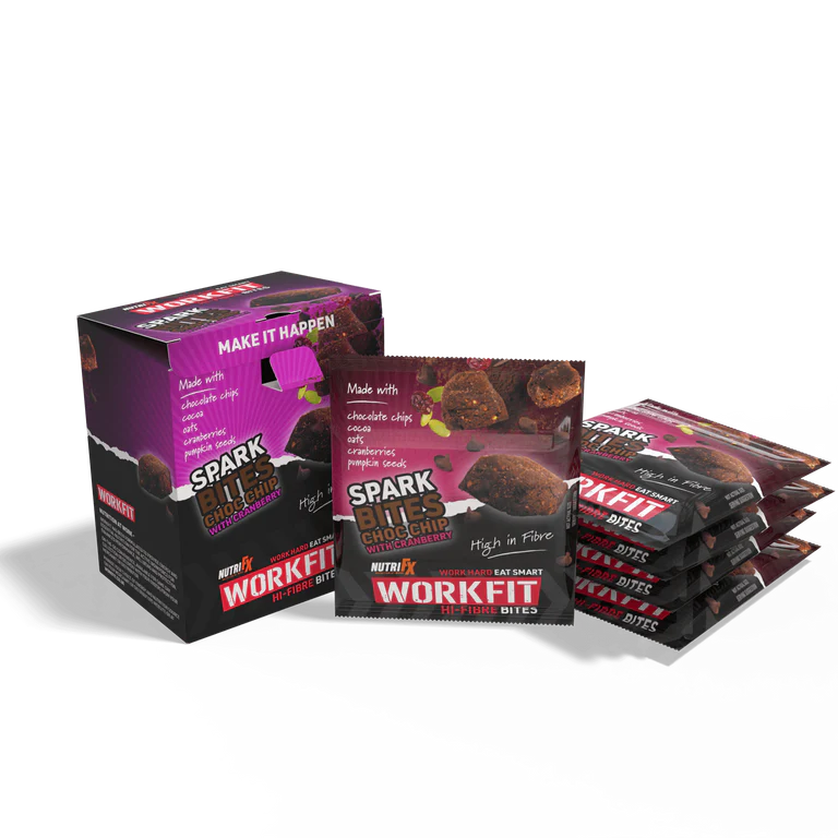 NutriFX Workfit Chocolate Chip with Cranberry Spark Bites (5 x 50g multipack)