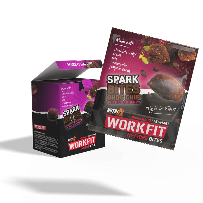 NutriFX Workfit Chocolate Chip with Cranberry Spark Bites (5 x 50g multipack)