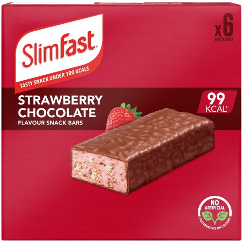 SlimFast Snack Bars Chocolate Strawberry Flavour bars 6 x 25g