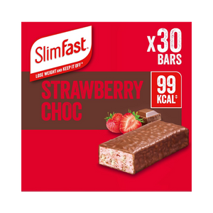 Slimfast Strawberry Chocolate Snack bars 25g - Case of 30 (5 x 6 x 25g) [Best Before: 30/06/2026]