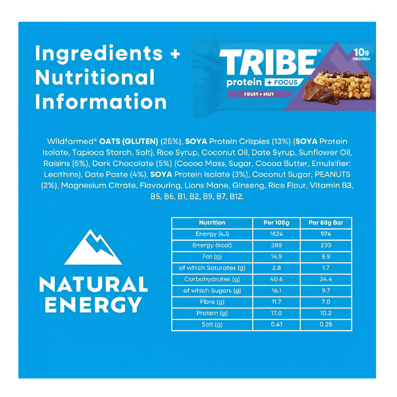 TRIBE Protein + Focus Fruit + Nut 55g - Case of 12