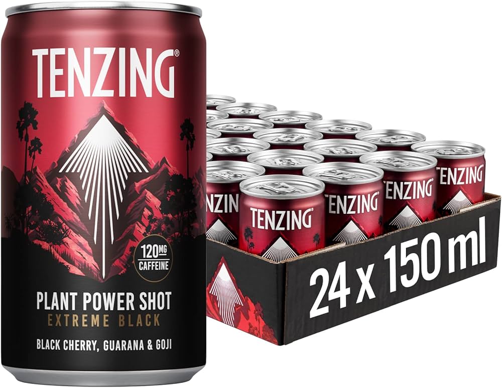 Tenzing Cherry Guarana & Goji Plant Power Shot Case 24 [Best Before 31 01 2025]