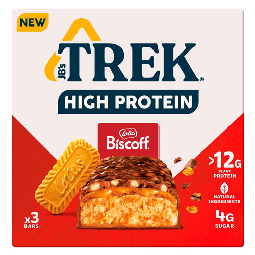 Trek High Protein Lotus Biscoff Flavour Protein bars (3 x 44g Multipack)