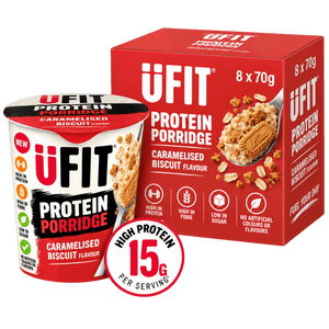 UFIT Caramelised Biscuit Protein Porridge Pots 70g Case of 8