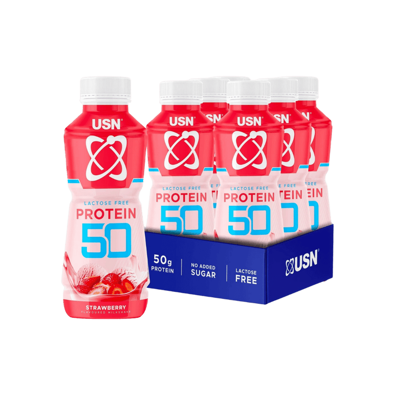 USN TRUST Protein Fuel 50  Strawberry Flavour High Protein Milkshake 500ml - Case of 6