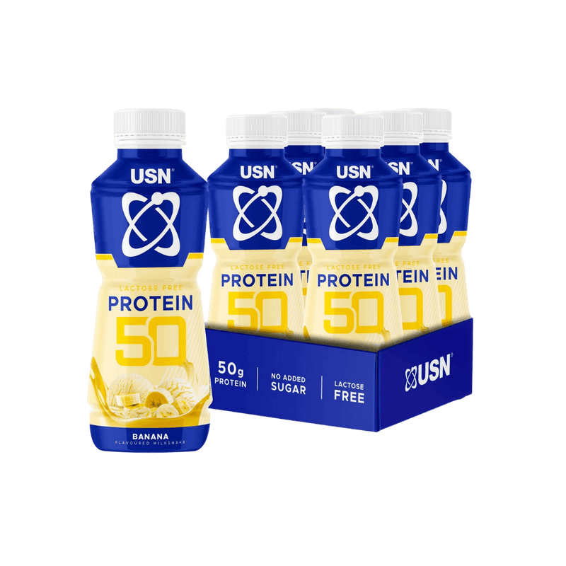 USN TRUST Protein Fuel 50  Banana Flavour High Protein Milkshake 500ml - Case of 6