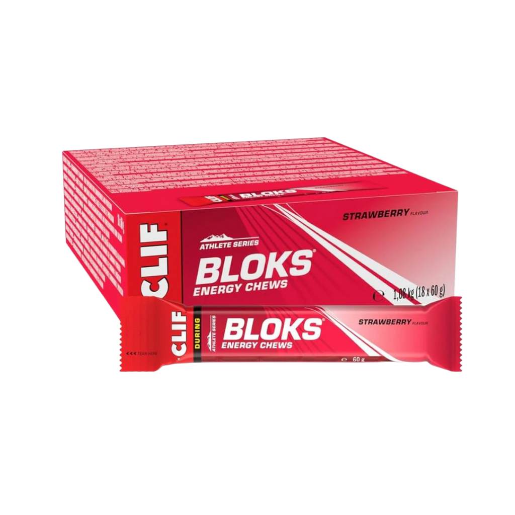 Bloks Strawberry flavour Energy Chews Case 18 [Best Before 02 06 2026]