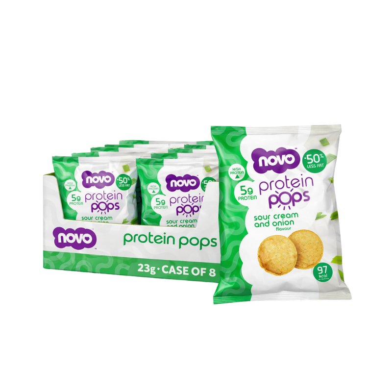 Novo Sour Cream & Onion Protein Pops 23g - Case of 8 [Best Before: 15/01/2026]