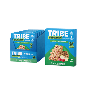 Tribe x Wildfarmed Apple & Raspberry Flapjacks (3 x 50g multipack) - Case of 12 (36 bars total)