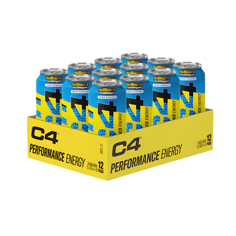 C4 Energy Drink Millions Bubblegum flavour 500ml - Case of 12 [Best Before: 12/12/2025]