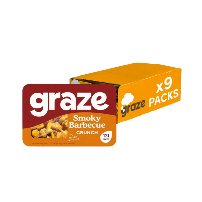 Graze Smoky BBQ Crunch 28g - Case of 9 Packs