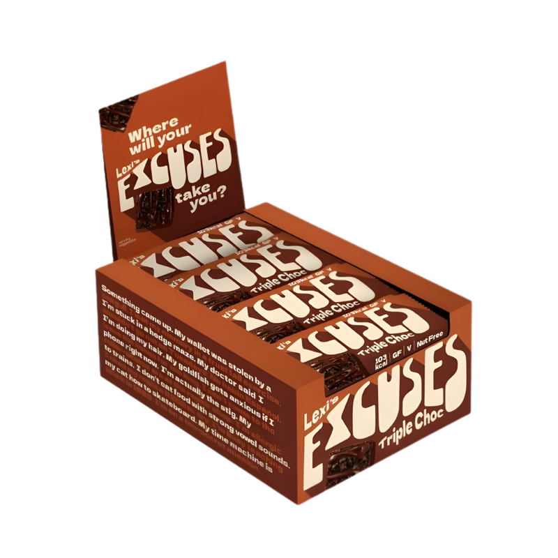 Lexi's Excuses Triple Chocolate Crispy Bars 25g - Case of 12