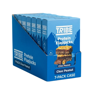 Tribe Chocolate Peanut Protein Flapjacks (3 x 38g Multipack) - Case of 7 [Best Before: 03/08/2025]