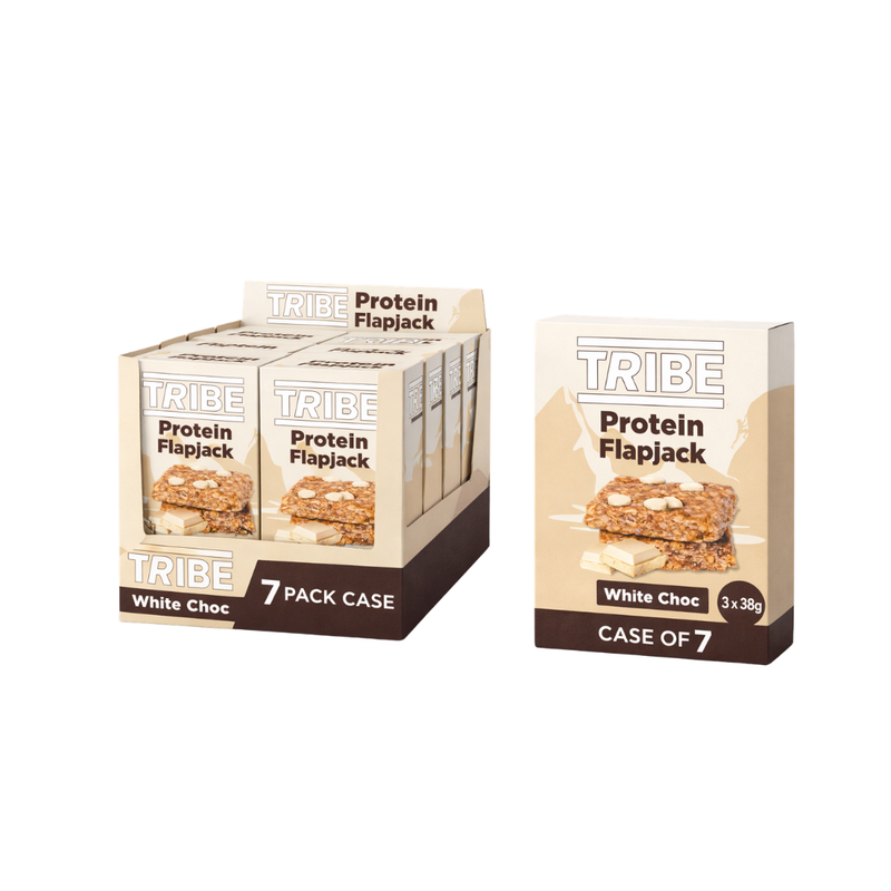 Tribe White Choc Protein Flapjack (3 x 38g) - Case of 7 (21 bars total)