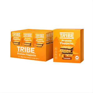 Tribe Caramel Protein Flapjacks (3 x 38g Multipack) - Case of 7  [Best Before: 06/07/2025]