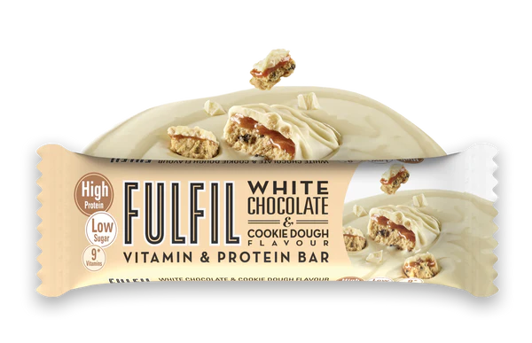 Fulfil White Chocolate & Cookie Dough Flavour Protein Vitamin Bar 55g - Case of 15