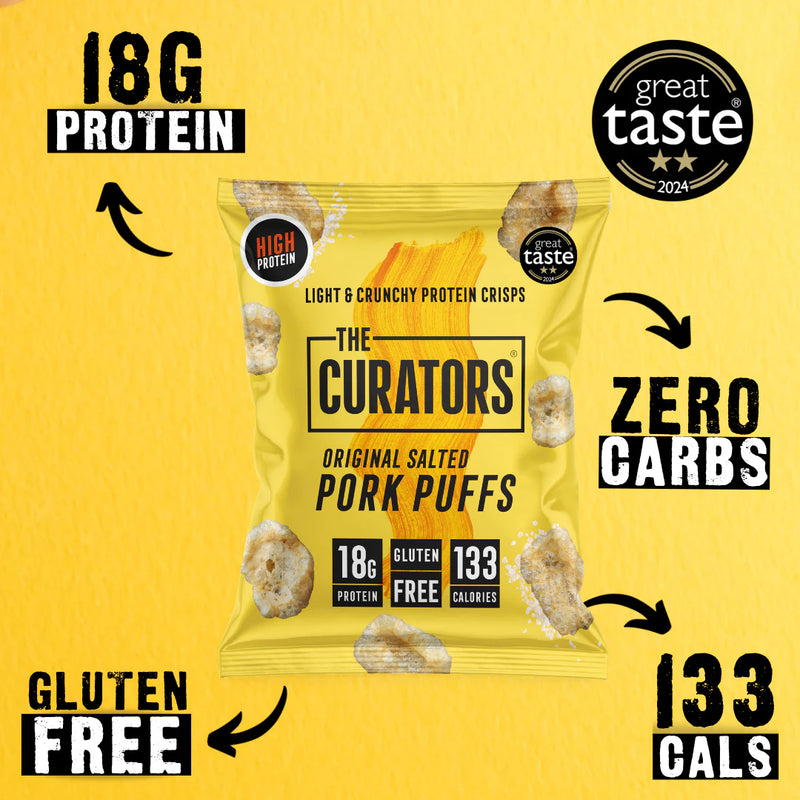 The Curators Original Salted Pork Puffs 25g - Case of 24