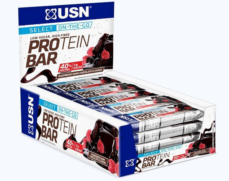 USN Select Protein Dark Chocolate Raspberry bar 40g - Case of 24